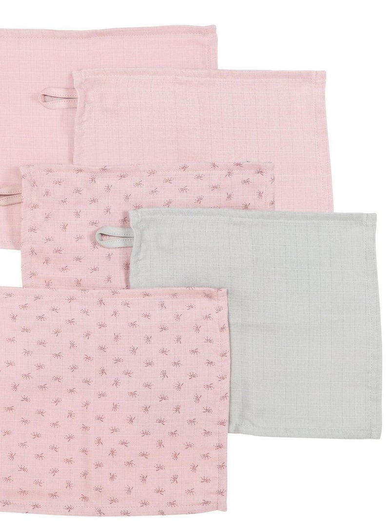 Guantes de baño en algodón orgánico Oeko-Tex - Juego de 5 - ROBA 'Lil Planet' Gris rosa - Kiabi