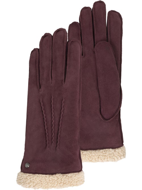Guantes de cuero de cabra ante, con forro de imitación de piel mujer isotoner - Kiabi Guantes de cuero de cabra ante, con forro de imitación de piel mujer isotoner - Kiabi
