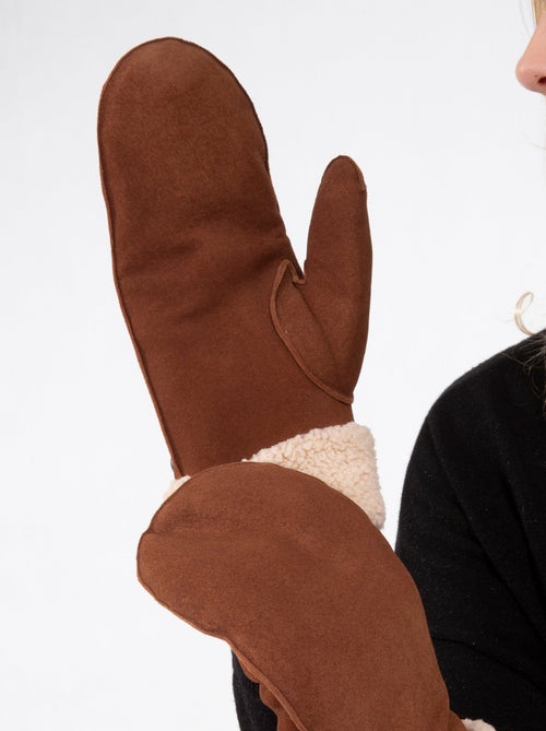 Guantes de cuero de cabra ante, con forro de imitación de piel mujer Isotoner - Kiabi