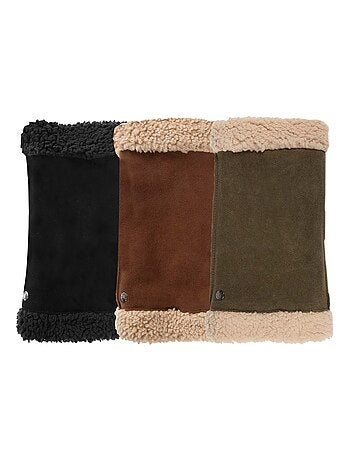 Guantes de cuero de cabra ante, con forro de imitación de piel mujer Isotoner