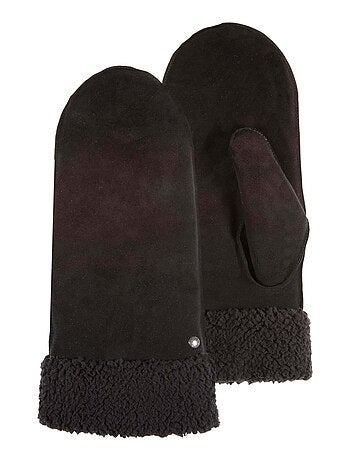 Guantes de cuero de cabra ante, con forro de imitación de piel mujer