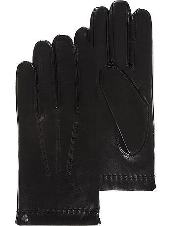 Guantes de cuero de cordero plena flor, forrado de cachemira y seda hombre isotoner