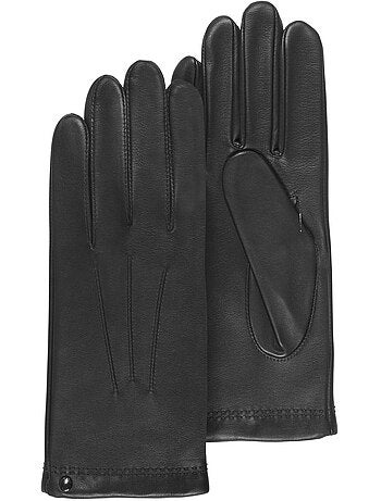 Guantes de cuero de cordero plena flor, forrado de cachemira y seda hombre isotoner