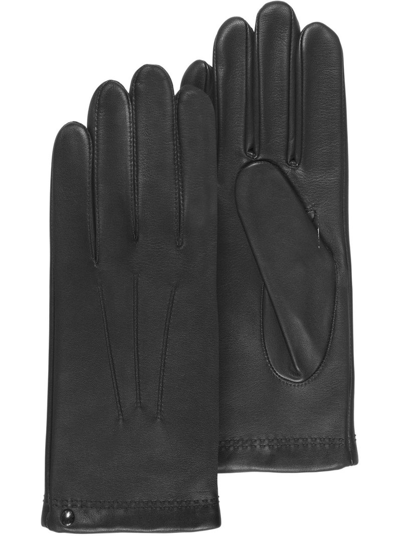 Guantes de cuero de cordero plena flor, forrado de cachemira y seda hombre isotoner Negro - Kiabi