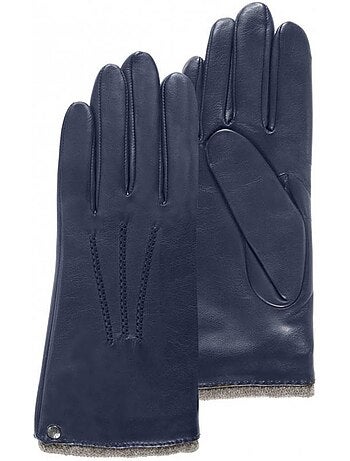 Guantes de cuero de cordero plena flor, forro de cachemira mujer isotoner