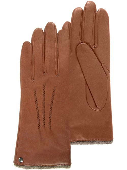 Guantes de cuero de cordero plena flor, forro de cachemira mujer isotoner - Kiabi Guantes de cuero de cordero plena flor, forro de cachemira mujer isotoner - Kiabi