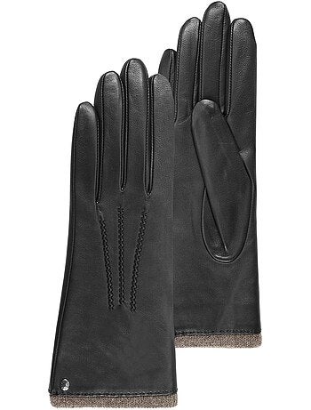 Guantes de cuero de cordero plena flor, forro de cachemira mujer isotoner