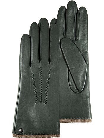 Guantes de cuero de cordero plena flor, forro de cachemira mujer isotoner
