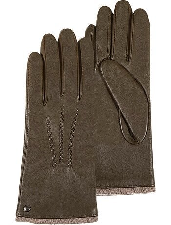 Guantes de cuero de cordero plena flor, forro de cachemira mujer isotoner