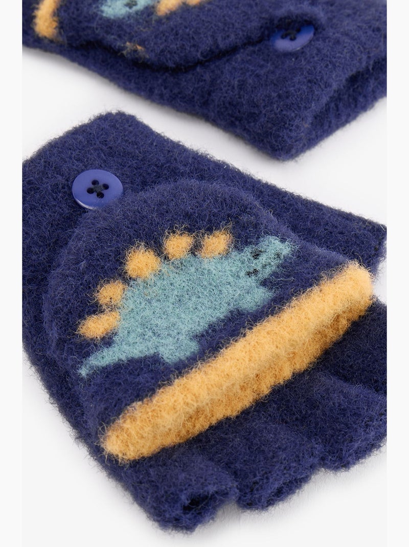 Guantes de dinosaurio para niño penti Azul marino - Kiabi