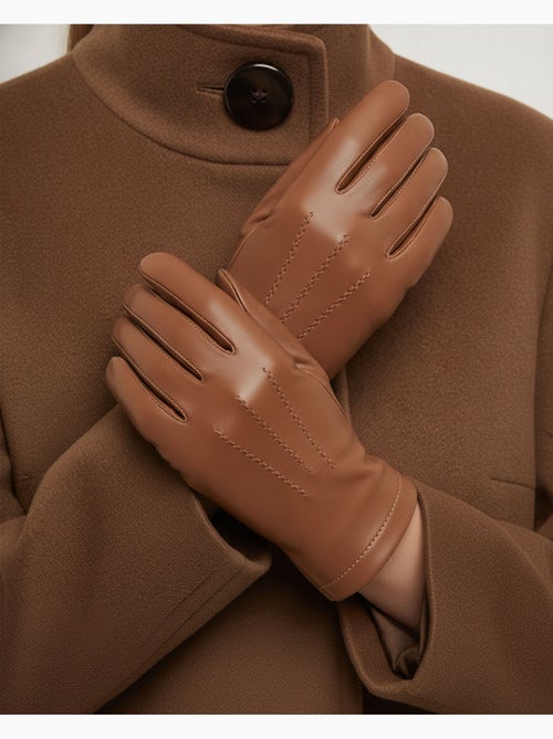 Guantes de piel de cordero plena flor, con forrado de seda, actual y mujer isotoner - Kiabi Guantes de piel de cordero plena flor, con forrado de seda, actual y mujer isotoner - Kiabi
