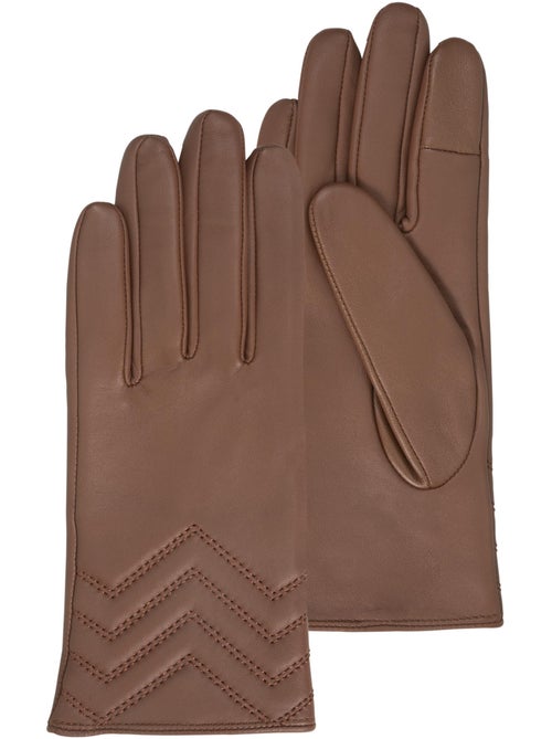 Guantes de piel de cordero plena flor, con forrado de seda, actual y mujer isotoner - Kiabi Guantes de piel de cordero plena flor, con forrado de seda, actual y mujer isotoner - Kiabi