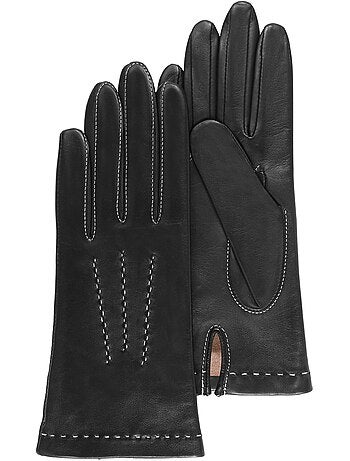 Guantes de piel de cordero plena flor, con forrado de seda, actual y mujer isotoner