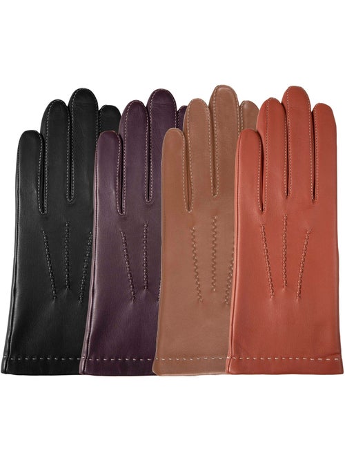 Guantes de piel de cordero plena flor, con forrado de seda, actual y mujer isotoner - Kiabi Guantes de piel de cordero plena flor, con forrado de seda, actual y mujer isotoner - Kiabi