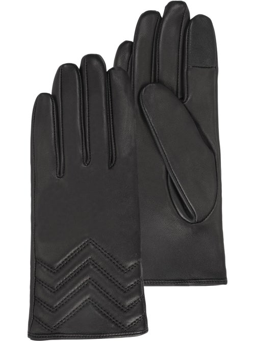 Guantes de piel de cordero plena flor, con forrado de seda, actual y mujer isotoner - Kiabi Guantes de piel de cordero plena flor, con forrado de seda, actual y mujer isotoner - Kiabi
