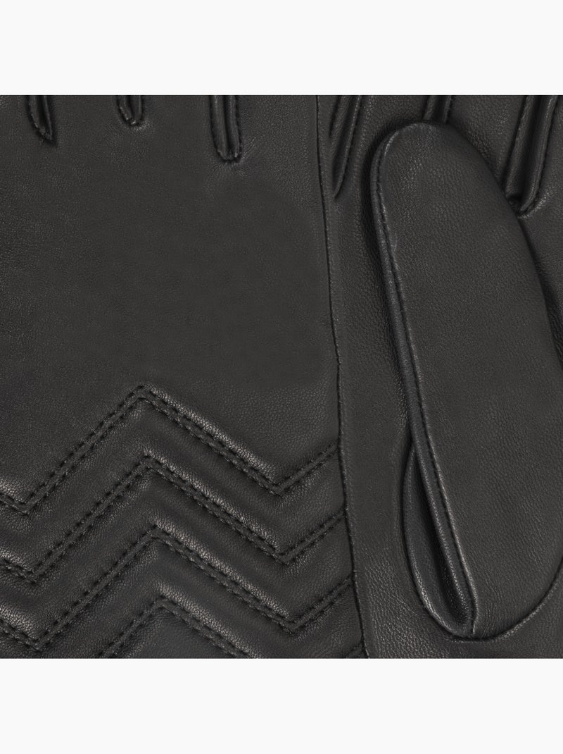 Guantes de piel de cordero plena flor, con forrado de seda, actual y mujer isotoner Negro - Kiabi