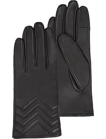 Guantes de piel de cordero plena flor, con forrado de seda, actual y mujer