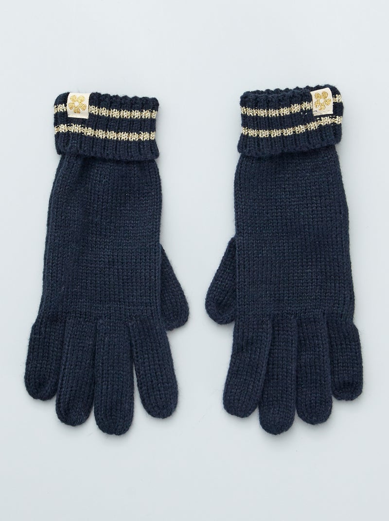 Guantes de punto azul - Kiabi