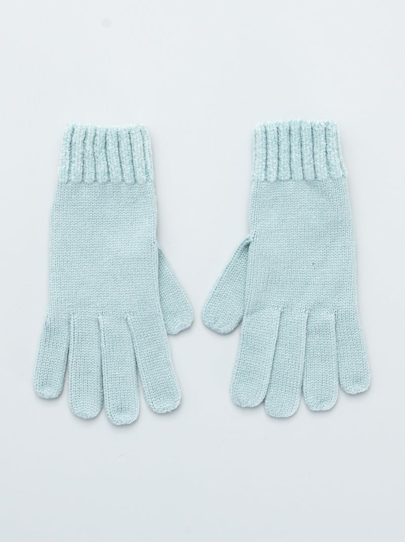 Guantes de punto azul - Kiabi