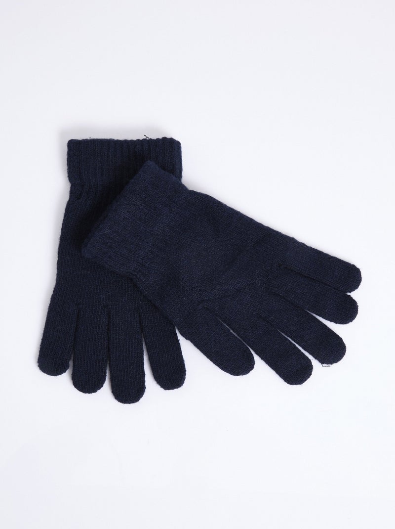 Guantes de punto cálidos - AFIBEL Azul marino - Kiabi