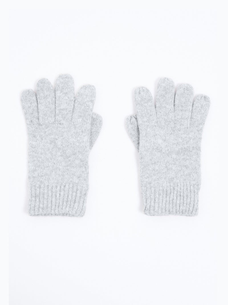 Guantes de punto cálidos con lana - AFIBEL Gris jaspeado - Kiabi