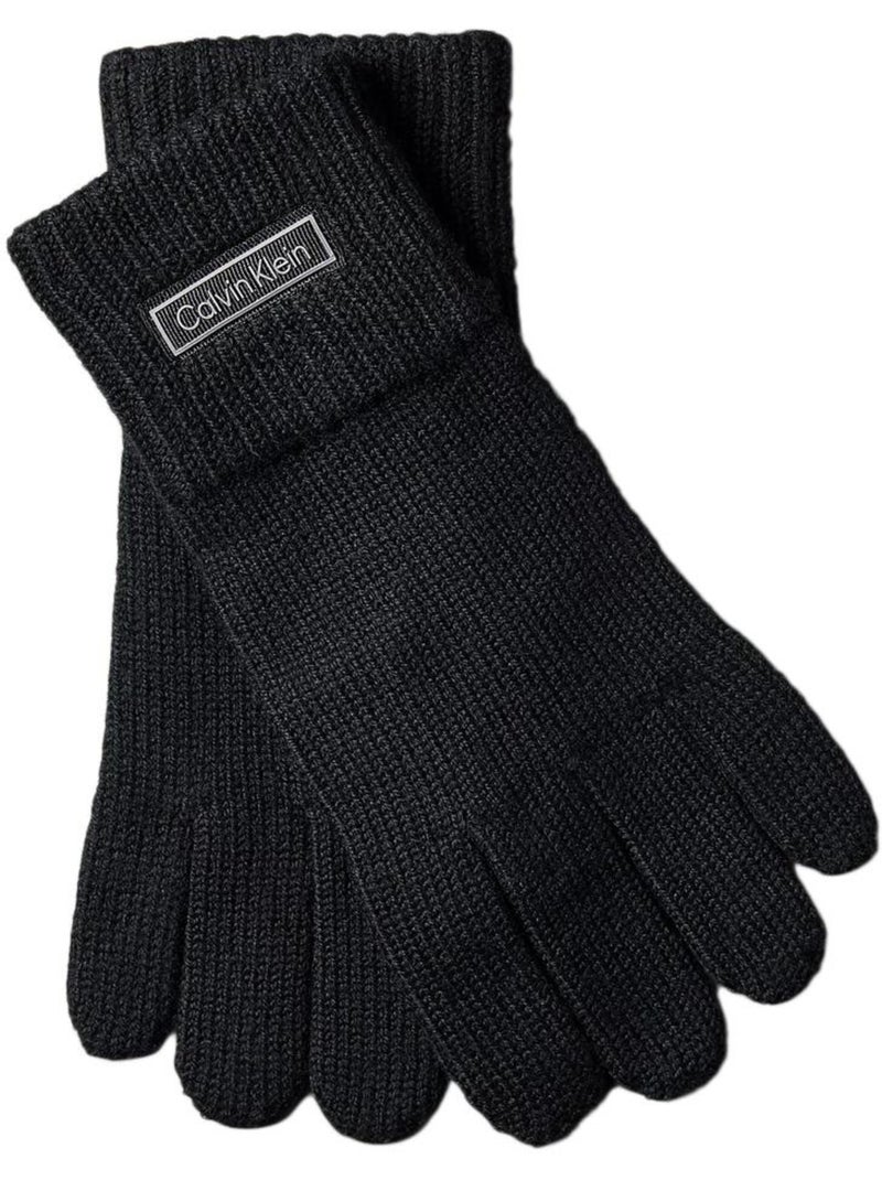 Guantes de Punto Calvin Klein Jeans para Hombre con Parche Negro - Kiabi