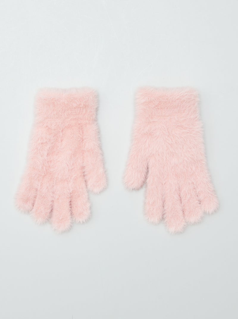 Guantes de punto de pelo ROSA - Kiabi