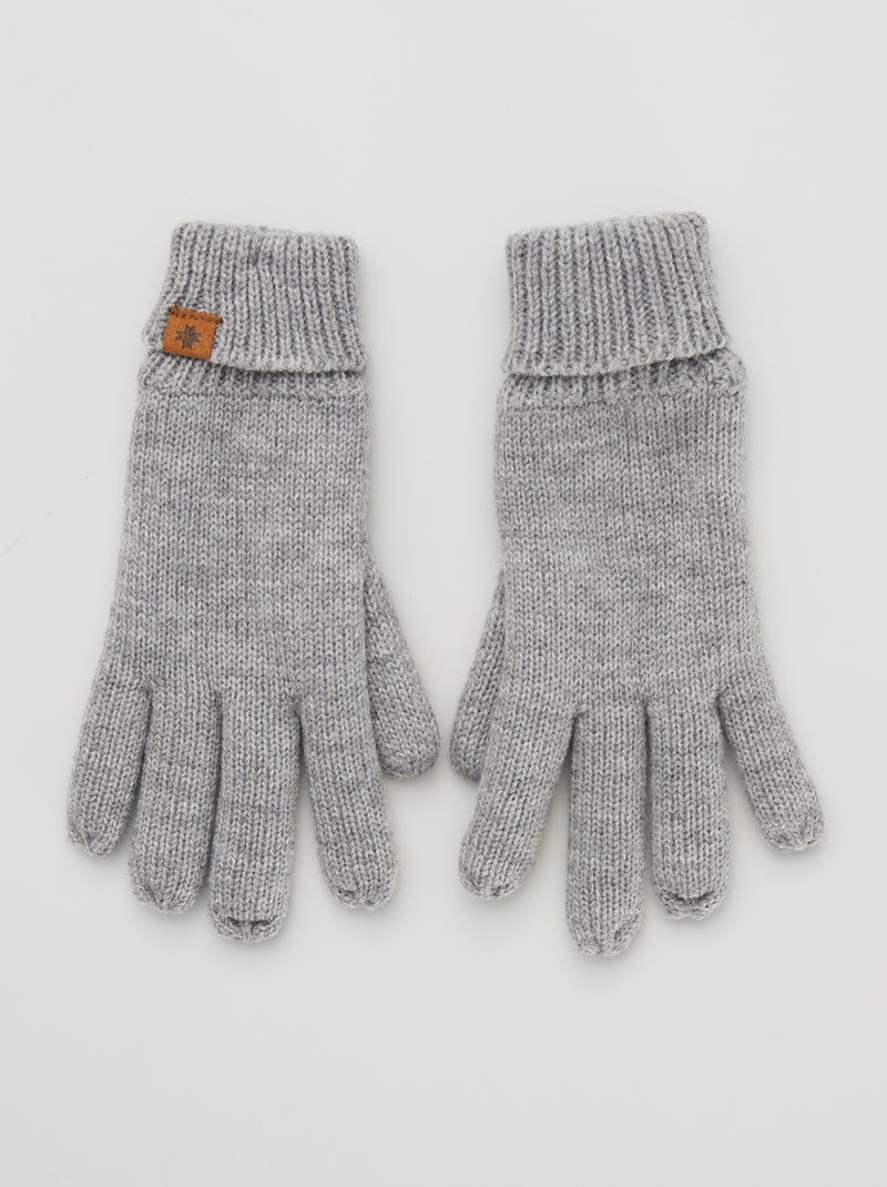 Guantes de punto gris claro - Kiabi