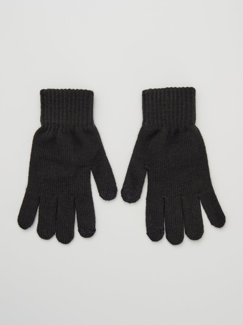 Guantes de punto negro - Kiabi