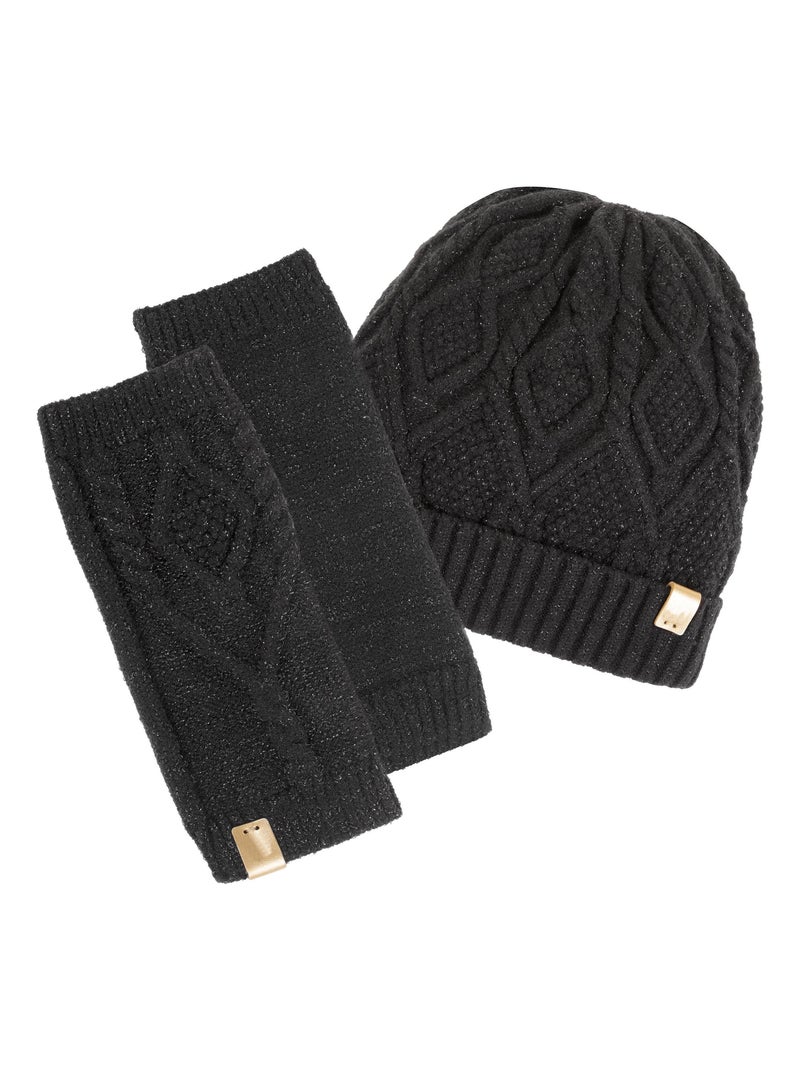 Guantes efecto trenzado mujer Isotoner Negro - Kiabi