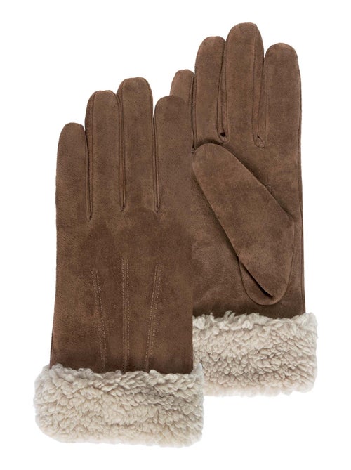 Guantes en cuero, con forro de imitación de piel, elegante mujer - Kiabi