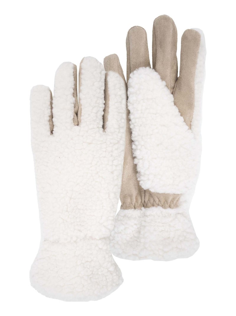 Guantes en sherpa, Forrado cálido mujer Isotoner Beige claro - Kiabi