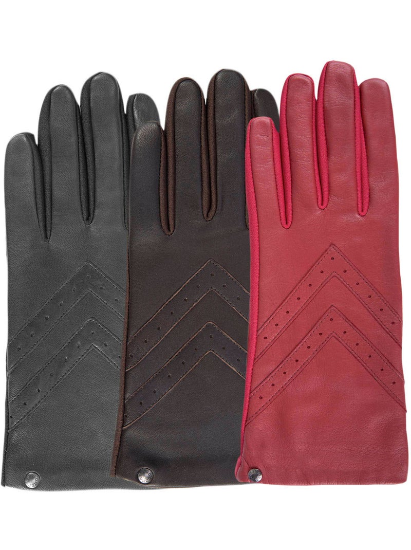 Guantes forrado seda - tejido de piel de oveja táctil mujer isotoner Negro - Kiabi