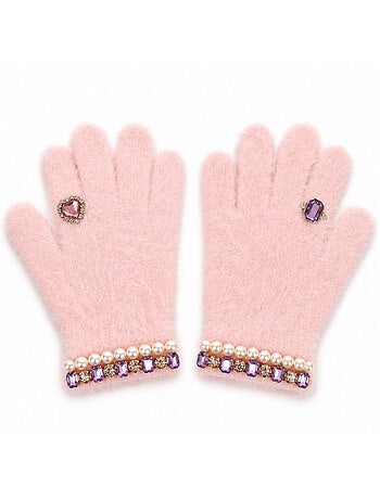 Guantes infantiles suaves y elegantes con bisutería | great pretenders