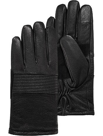 Guantes piel de cabra plena flor - forro de micropiel hombre isotoner