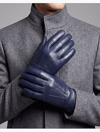 Guantes piel de cordero - forrado seda hombre