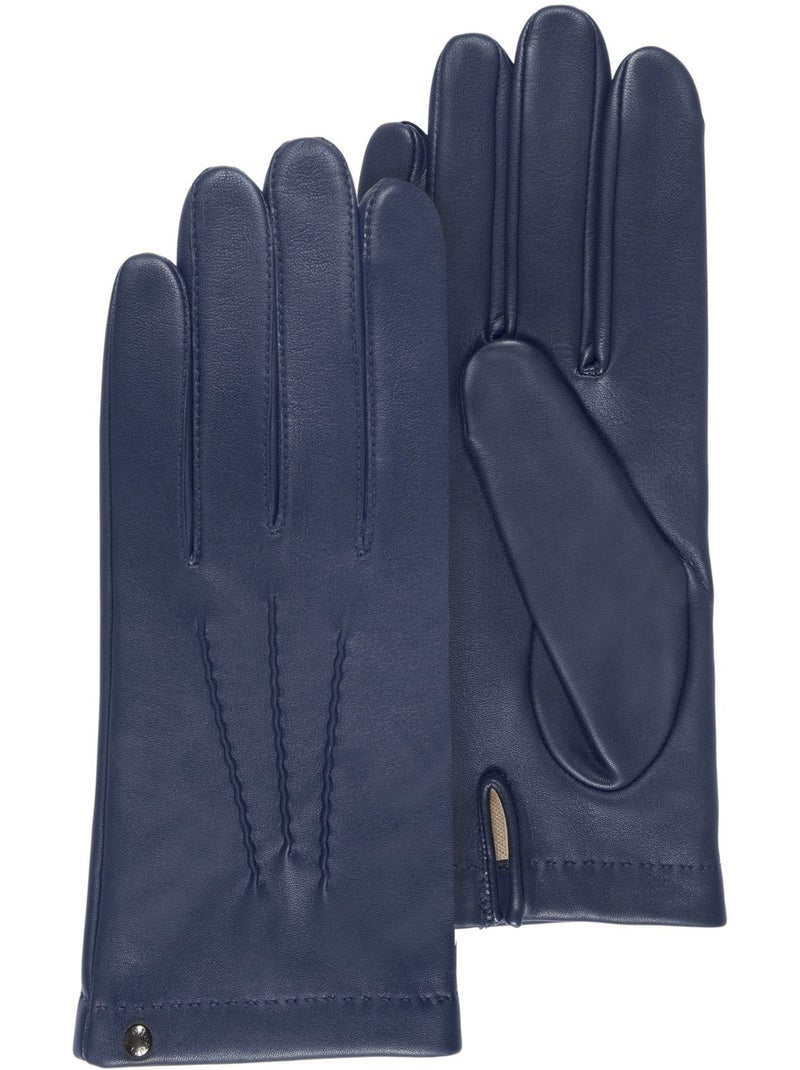 Guantes piel de cordero - forrado seda hombre Azul marino - Kiabi