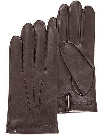 Guantes piel de cordero - forrado seda hombre isotoner