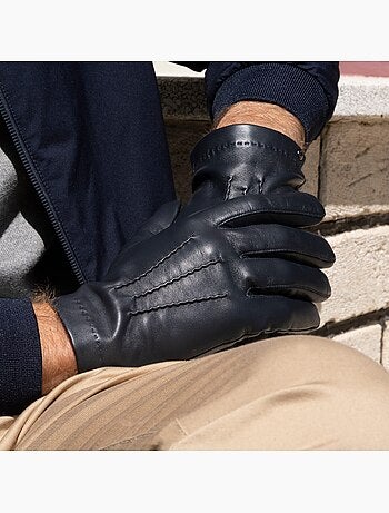 Guantes piel de cordero - forrado seda hombre isotoner