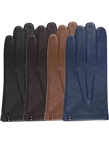 Guantes piel de cordero - forrado seda hombre isotoner