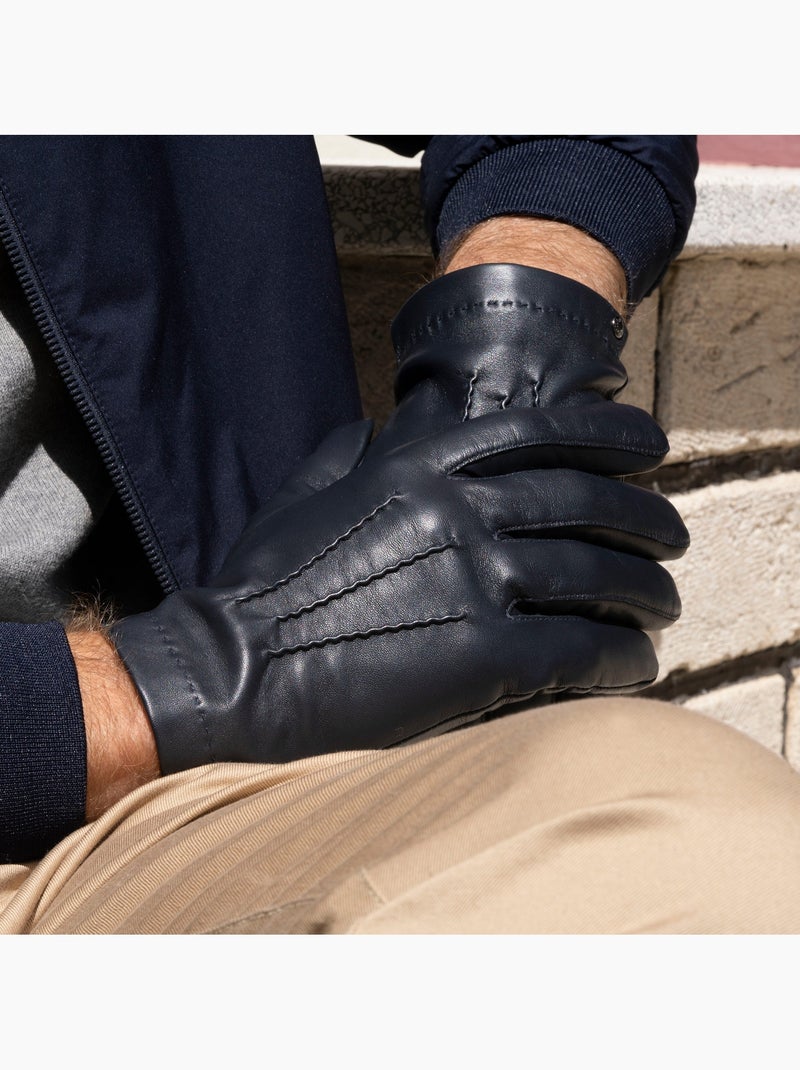 Guantes piel de cordero - forrado seda hombre isotoner Negro - Kiabi