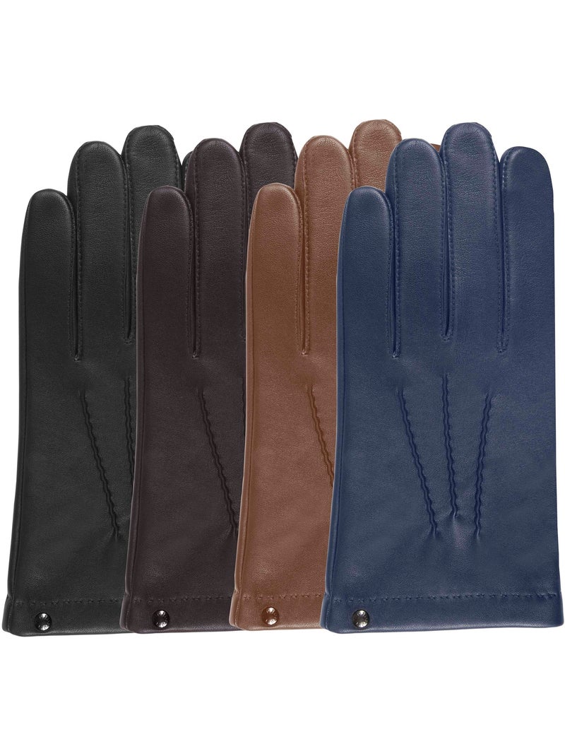 Guantes piel de cordero - forrado seda hombre isotoner Negro - Kiabi