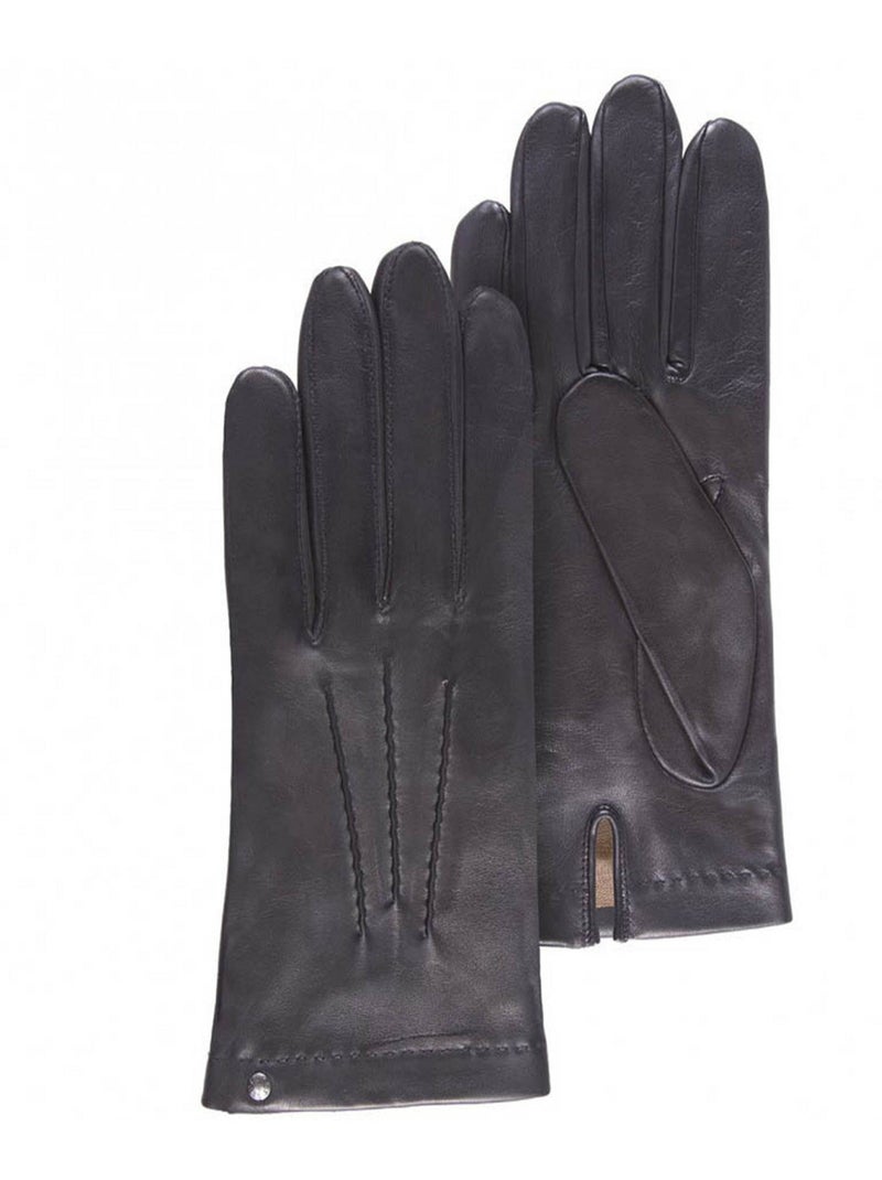 Guantes piel de cordero - forrado seda hombre isotoner Negro - Kiabi