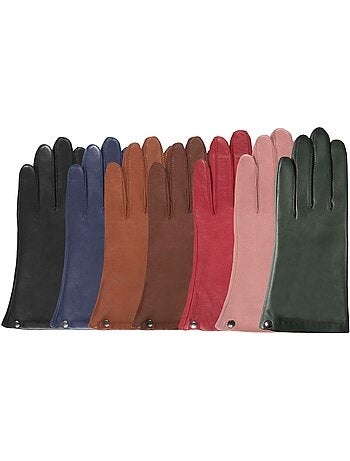 Guantes piel de cordero - forrado seda mujer isotoner