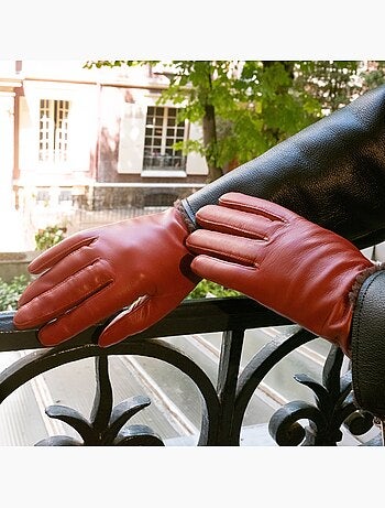 Guantes piel de cordero - forrado seda mujer isotoner