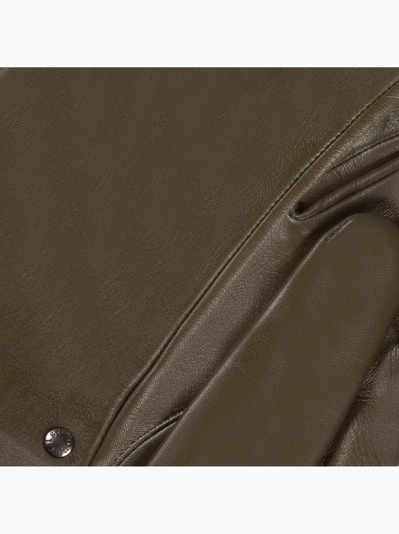 Guantes piel de cordero - forrado seda mujer isotoner Verde oliva - Kiabi