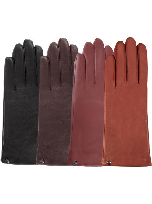 Guantes piel de cordero plena flor, forro de cachemira mujer isotoner - Kiabi