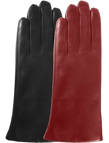 Guantes piel de cordero plena flor, forro de cachemira mujer isotoner