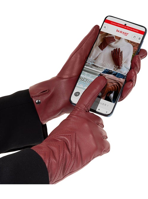 Guantes piel de cordero plena flor, forro de cachemira mujer isotoner - Kiabi Guantes piel de cordero plena flor, forro de cachemira mujer isotoner - Kiabi