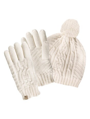 Guantes punto de cable - forro polar mujer Isotoner